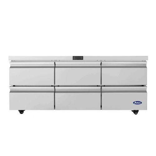 Atosa AUR72D6 72" Six-Drawer Undercounter Refrigerator