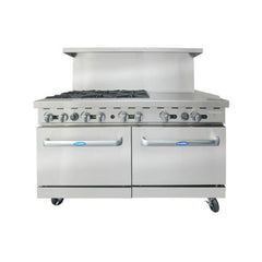 Atosa AGR-6B24GR 60" Gas Range, (6) 32,000 BTU Burners with 24" Griddle, Natural Gas