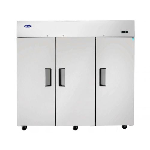 Atosa MBF8003GR 78" 3-Section Top Mount Reach-In Freezer, 3 Door