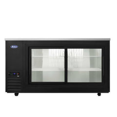 Atosa SBB69SGGRAUS2 69" Shallow Depth Back Bar Cooler, Sliding Glass Doors, Black