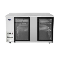 Atosa MBB69GGR 69" 2-Door Glass Door Back Bar Cooler, Stainless Steel