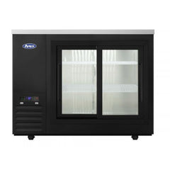 Atosa SBB48SGGRAUS2 48" Shallow Depth Back Bar Cooler, Sliding Glass Doors, Black