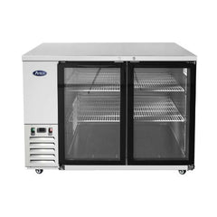 Atosa MBB48GGR 48" 2-Door Glass Door Back Bar Cooler, Stainless Steel