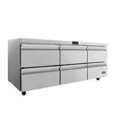 Atosa AUR72D6 72" Six-Drawer Undercounter Refrigerator