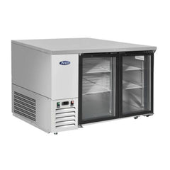 Atosa MBB48GGR 48" 2-Door Glass Door Back Bar Cooler, Stainless Steel