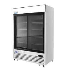 Atosa MCF8709GR 54" 2-Section Sliding Glass Door Merchandiser Refrigerator, Stainless Steel