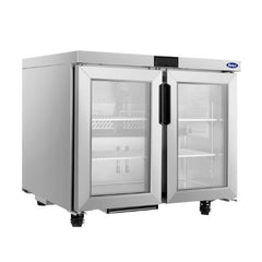 Atosa AUR36GD 36" Glass Door Undercounter Refrigerator, 2-Door