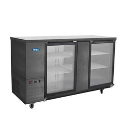 Atosa SBB69GGRAUS2 69" Shallow Depth Back Bar Cooler with Glass Doors, Black
