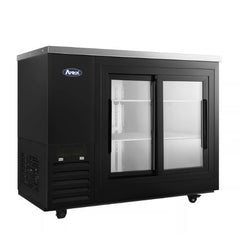 Atosa SBB48SGGRAUS2 48" Shallow Depth Back Bar Cooler, Sliding Glass Doors, Black