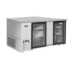 Atosa MBB69GGR 69" 2-Door Glass Door Back Bar Cooler, Stainless Steel