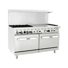 Atosa AGR-4B36GR 60" Gas Range, (4) 23,000 BTU Burners with 36" Griddle, Liquid Propane