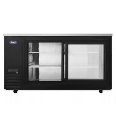 Atosa SBB69SGGRAUS2 69" Shallow Depth Back Bar Cooler, Sliding Glass Doors, Black