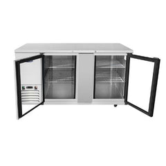 Atosa MBB69GGR 69" 2-Door Glass Door Back Bar Cooler, Stainless Steel