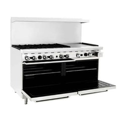 Atosa AGR-6B24GR 60" Gas Range, (6) 32,000 BTU Burners with 24" Griddle, Natural Gas