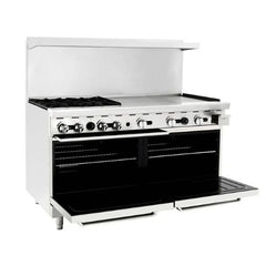 Atosa AGR-4B36GR 60" Gas Range, (4) 32,000 BTU Burners with 36" Griddle, Natural Gas