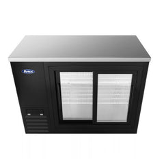 Atosa SBB48SGGRAUS2 48" Shallow Depth Back Bar Cooler, Sliding Glass Doors, Black