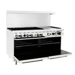Atosa AGR-6B24GR 60" Gas Range, (6) 23,000 BTU Burners with 24" Griddle, Liquid Propane