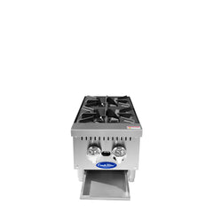 Atosa ACHP-2 12" Convertible 2-Burner Countertop Hot Plate Manual Control - 64,000 BTU