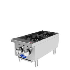 Atosa ACHP-2 12" Convertible 2-Burner Countertop Hot Plate Manual Control - 64,000 BTU