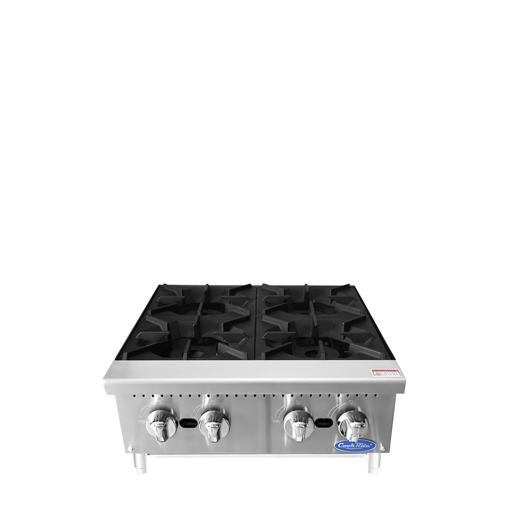 Atosa ACHP-4 24" Convertible 4-Burner Countertop Hot Plate Manual Control - 128,000 BTU