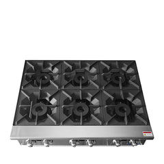 Atosa ACHP-6 36" Convertible 6-Burner Countertop Hot Plate Manual Control - 192,000 BTU
