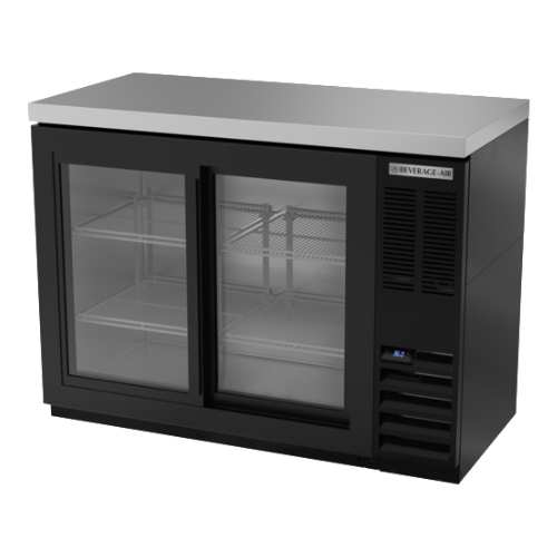 Beverage Air BB48HC-1-GS-B-27 48" 2-Section Glass-Door Back Bar Cooler
