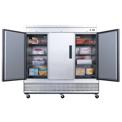 Dukers D83F Commercial 82" 3-Door Freezer in Stainless Steel, 65.16 cu. ft.