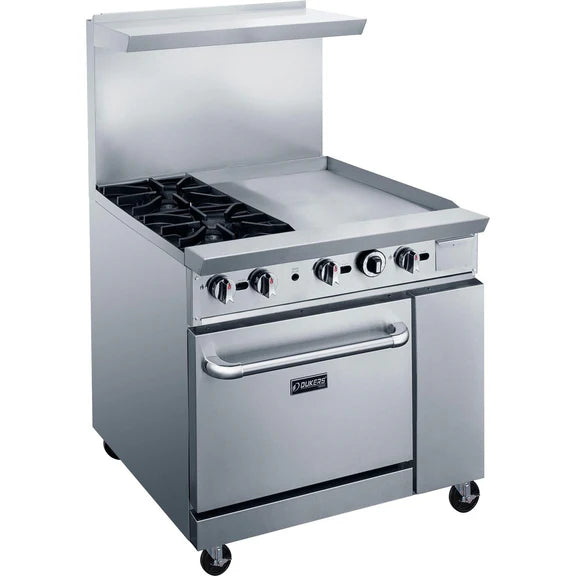 Dukers DCR36-2B24GM 36" Gas Range with Two (2) Open Burners and 24" Griddle
