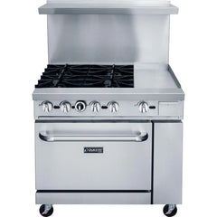Dukers DCR36-4B12GM 36" Gas Range with Four (4) Open Burners and 12" Griddle