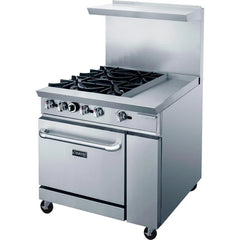 Dukers DCR36-4B12GM 36" Gas Range with Four (4) Open Burners and 12" Griddle