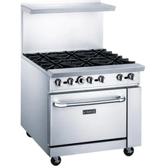 Dukers DCR36-6B 36" Gas Range with Six (6) Open Burners