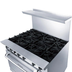 Dukers DCR36-6B 36" Gas Range with Six (6) Open Burners