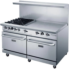 Dukers DCR60-4B36GM 60" Gas Range with Four (4) Open Burners and 36" Griddle