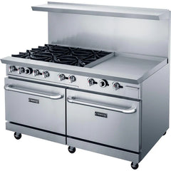 Dukers DCR60-6B24GM 60" Gas Range with Six (6) Open Burners and 24" Griddle