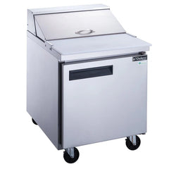 Dukers DSP29-8-S1 Commercial 29" 1-Door Food Prep Table Refrigerator, 6.6 cu ft Capacity
