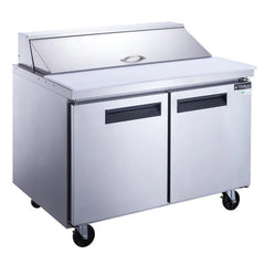 Dukers DSP48-12-S2 Commercial 48" 2-Door Food Prep Table Refrigerator, 11.4 cu ft