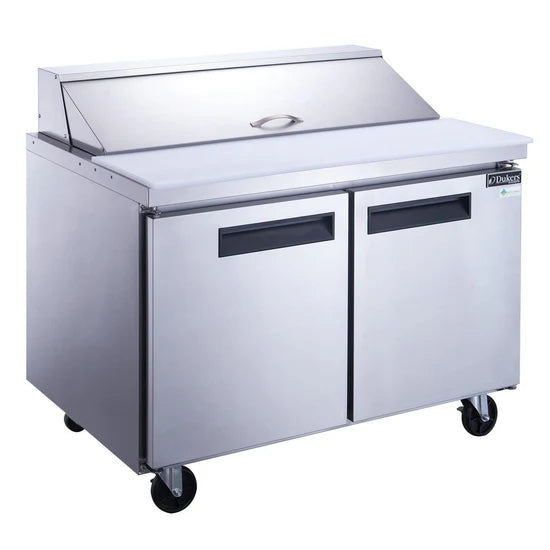 Dukers DSP48-12-S2 Commercial 48" 2-Door Food Prep Table Refrigerator, 11.4 cu ft