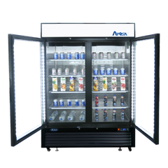 Atosa MCF8732GR 40" 2-Door Glass Door Merchandiser Freezer, Black Exterior