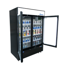 Atosa MCF8732GR 40" 2-Door Glass Door Merchandiser Freezer, Black Exterior