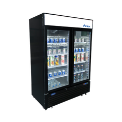 Atosa MCF8732GR 40" 2-Door Glass Door Merchandiser Freezer, Black Exterior