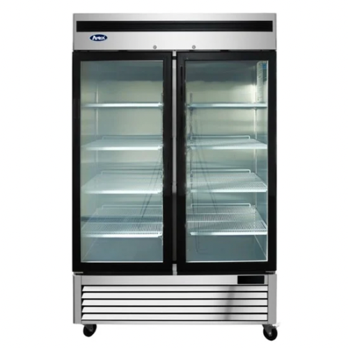 Atosa MCF8707GR 2-Section Glass Door Reach-In Refrigerator, Stainless, 44.8 cu. ft.