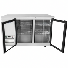 Atosa MBB59GGR 59" 2-Section Glass-Door Back Bar Cooler