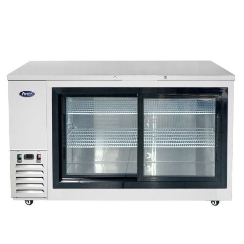 Atosa SBB69SGGRAUS1 69" Shallow Depth Back Bar Cooler, Sliding Glass Doors, Stainless Steel