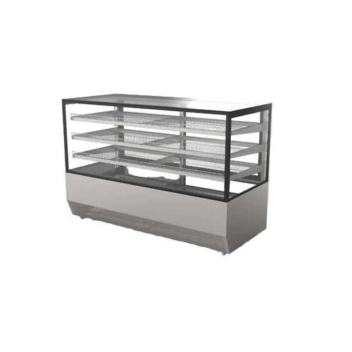 Yukon YARC-572Z-2 SS 79" Refrigerated Bakery Display Case Flat Glass 3 Tier