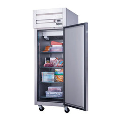 Dukers D28AR Commercial 27" Single Door Top Mount Refrigerator in Stainless Steel, 18.3 cu ft