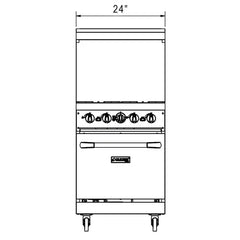 Dukers DCR24-4B 24" Gas Range with Four (4) Open Burners