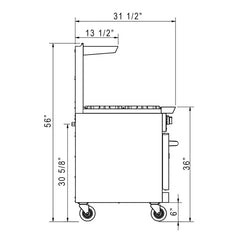 Dukers DCR60-4B36GM 60" Gas Range with Four (4) Open Burners and 36" Griddle