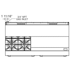 Dukers DCR60-4B36GM 60" Gas Range with Four (4) Open Burners and 36" Griddle