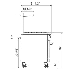 Dukers DCR60-6B24GM 60" Gas Range with Six (6) Open Burners and 24" Griddle