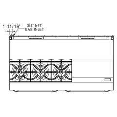 Dukers DCR60-6B24GM 60" Gas Range with Six (6) Open Burners and 24" Griddle
